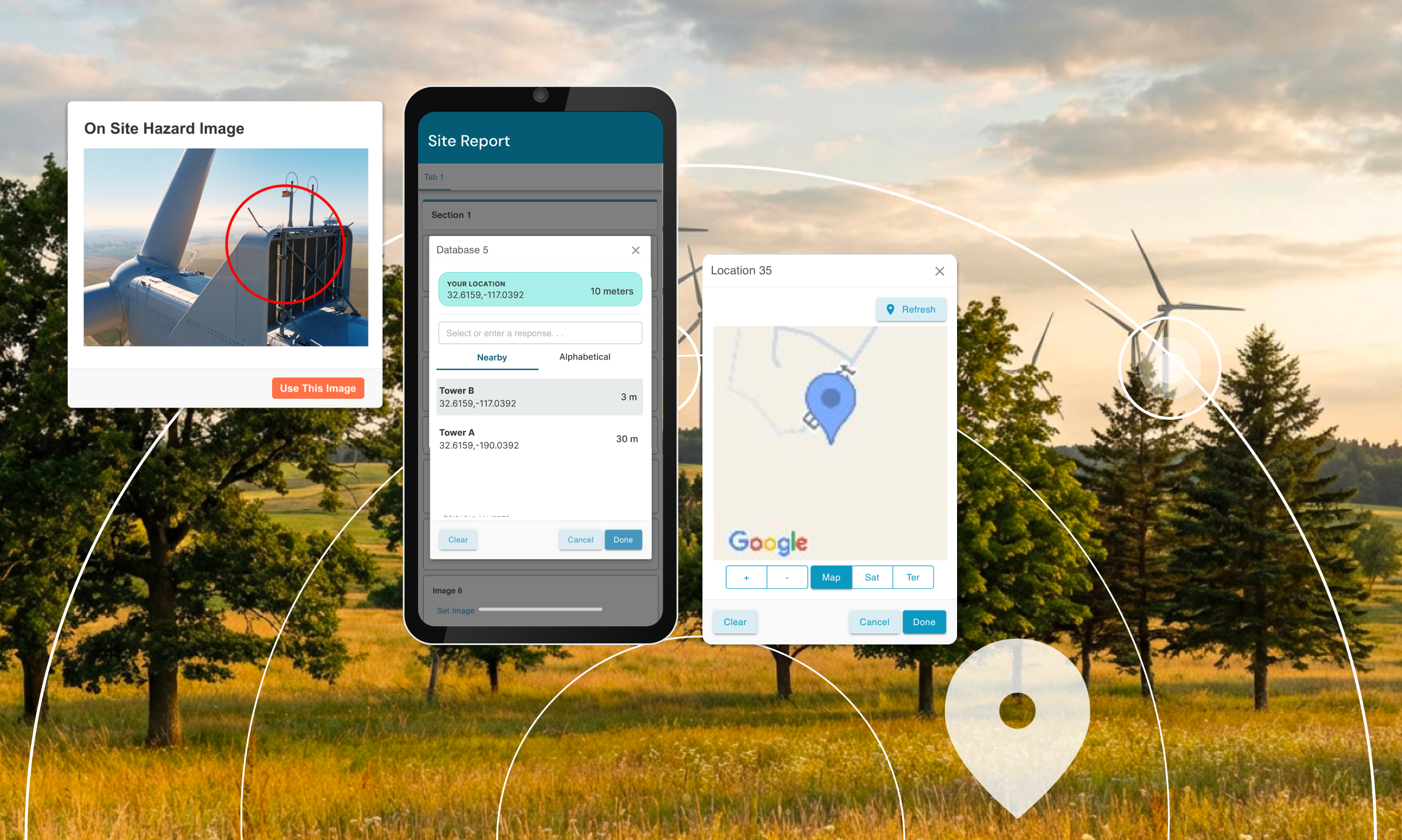 GoFormz form capturing images, signatures, and GPS data on site
