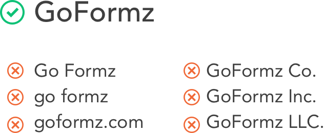 GoFormz brand name being used correctly and incorrectly