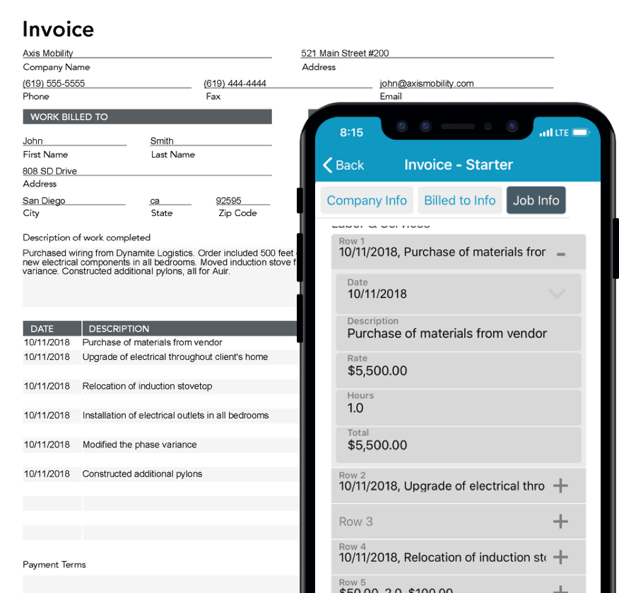 Use Digital Invoices to collect more accurate project data in real-time