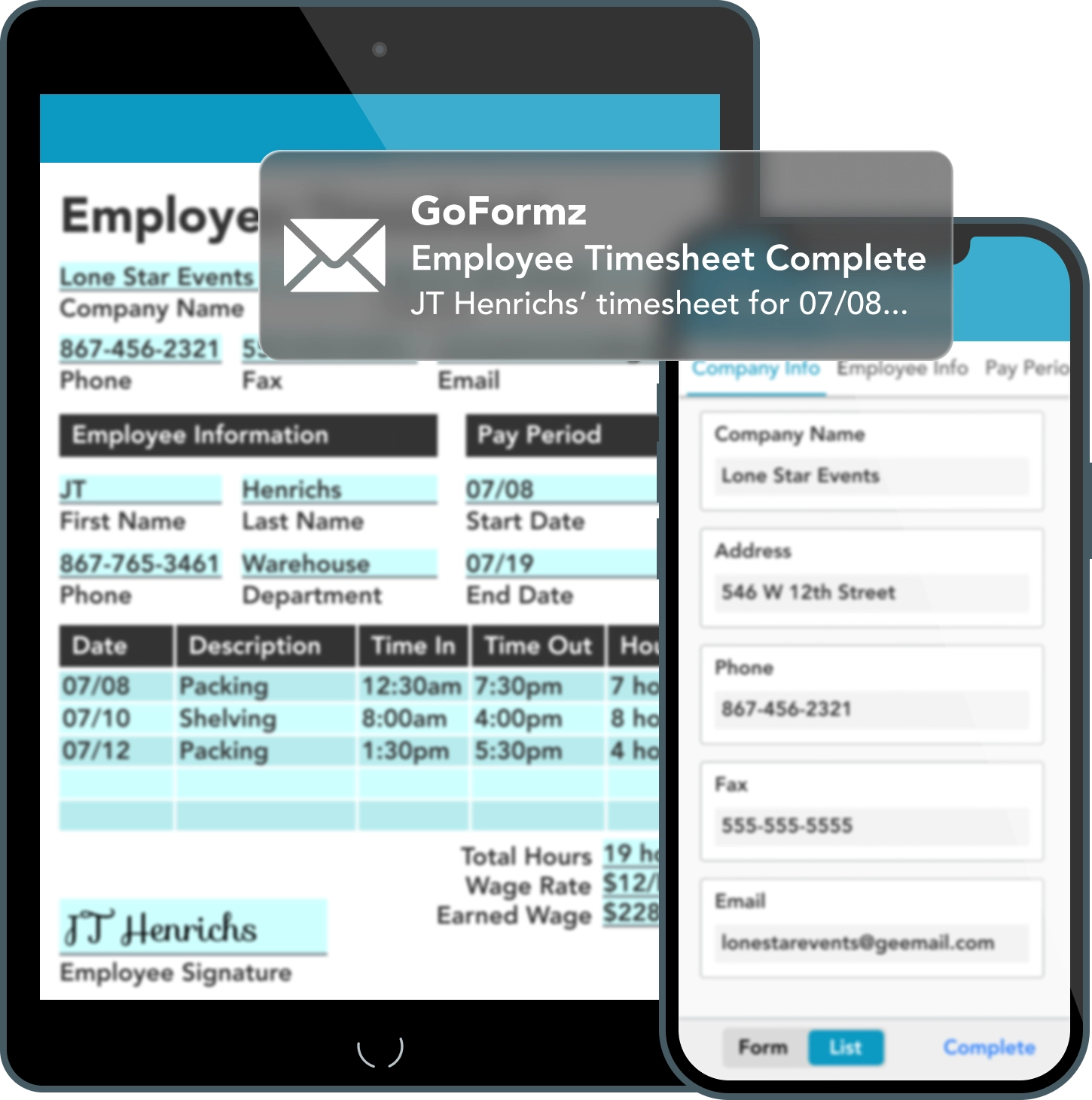 Digitize any paper form with GoFormz.